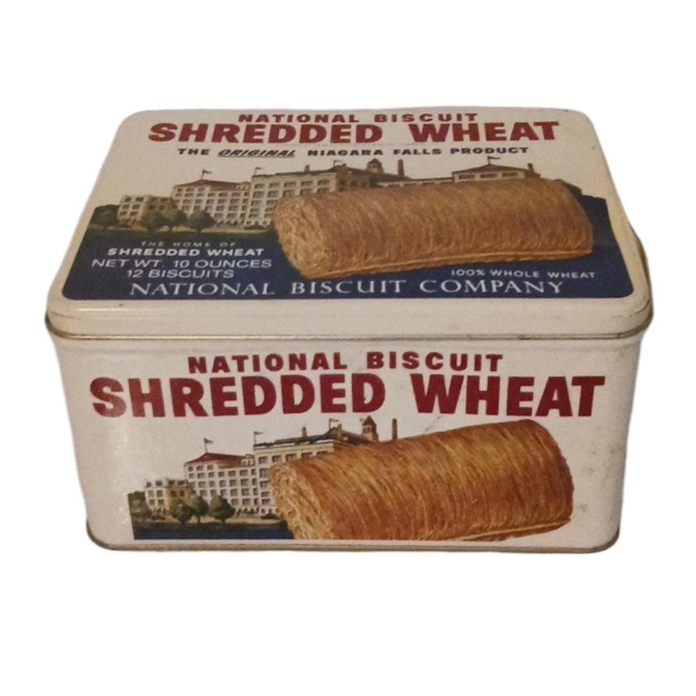 Vintage National Biscuit Shredded Wheat metal tin